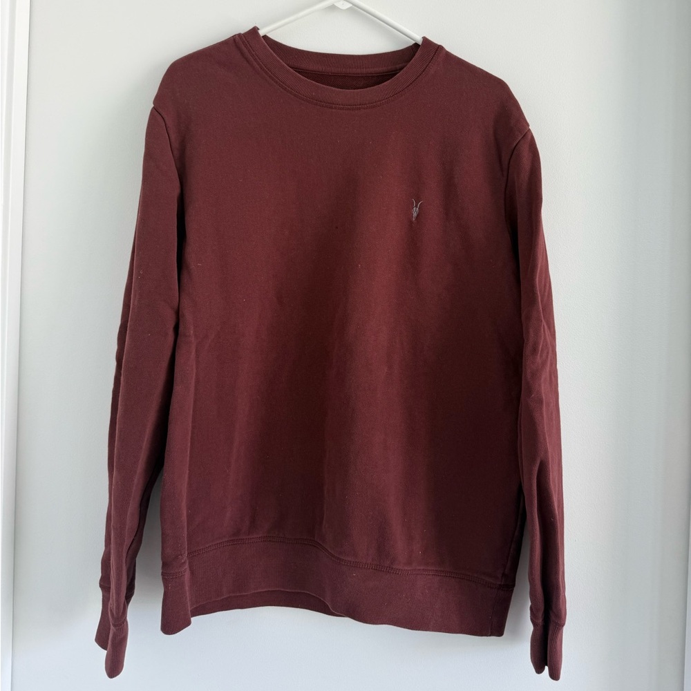 All Saints Men's Burgundy Sweater